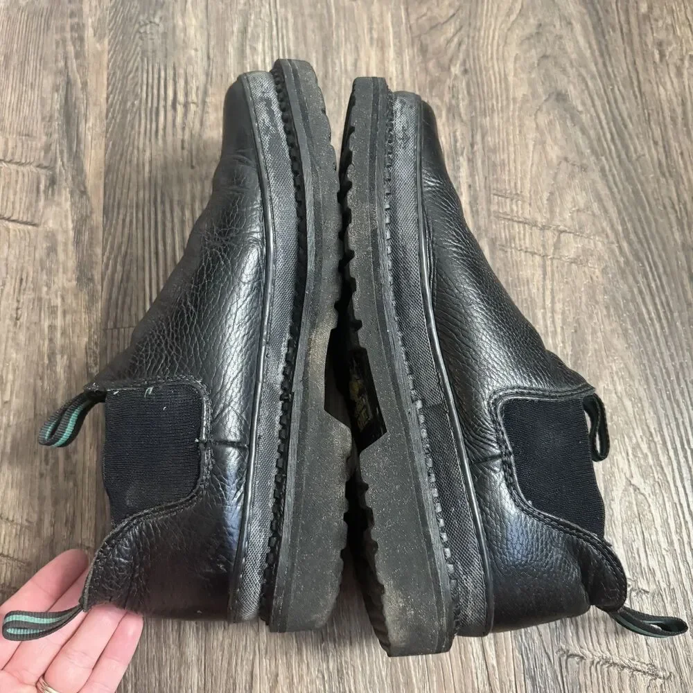 Georgia Giant Romeo Work Boots Men's Black Leather Slip On Round Toe Sz 12 GR270
